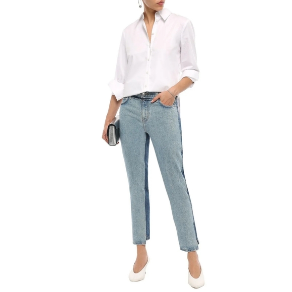 Current/Elliott The High Waist Two-tone Somera Crop Jean Sz 31 - Picture 8 of 16